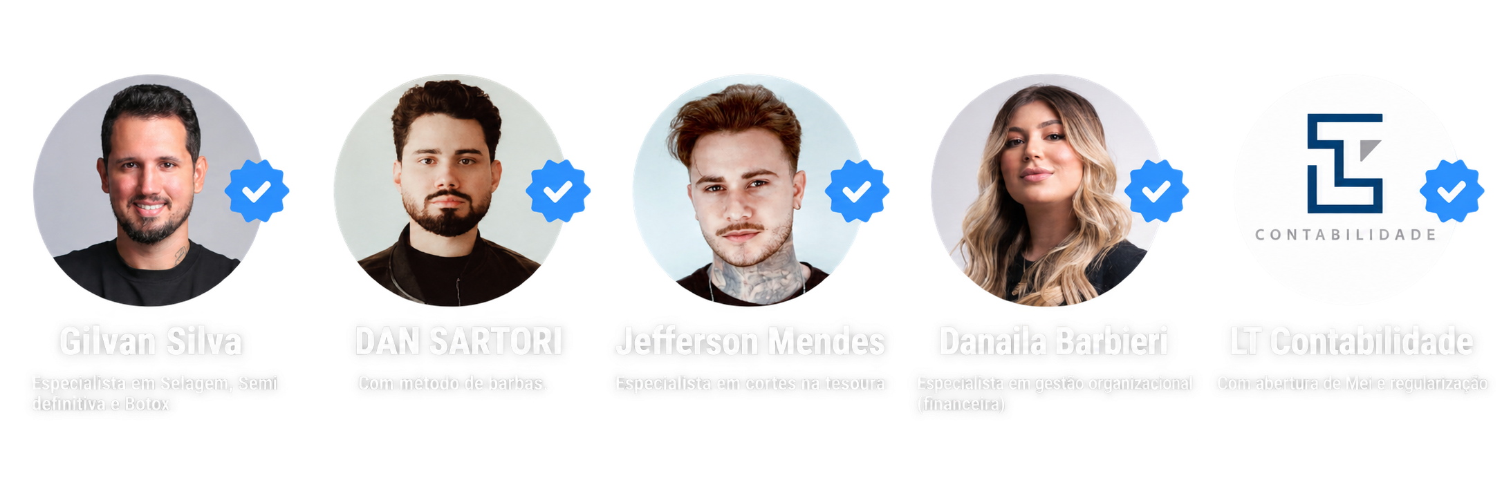 Especialistas do Método HAUSM: Gilvan Silva, Dan Sartori, Jefferson Mendes, Danaila Barbieri e LT Contabilidade