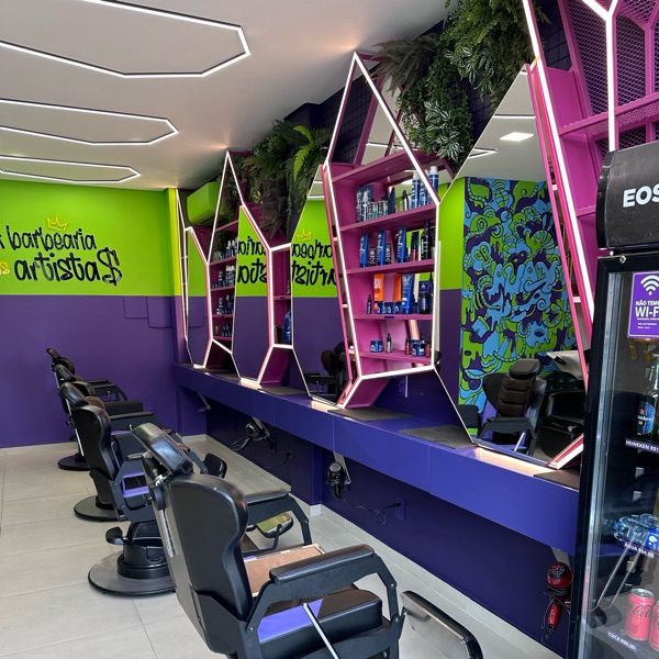 Interior da Haus Barbearia